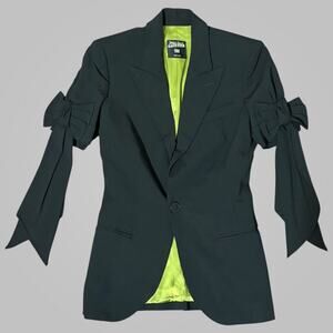 Jean Paul Gaultier JPG Archive Bow Sleeve Blazer Black Wool Silk IT 38 US 4 / Sm